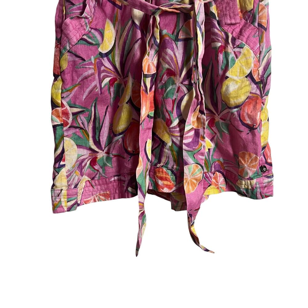 Scotch & Soda Pink Citrus Fruit Print Linen Tie Waist Romper Size M - Picture 12 of 16